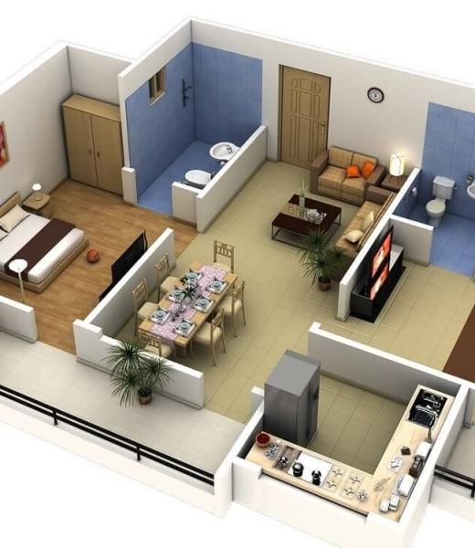 Bố tr&iacute; kh&ocirc;ng gian v&agrave; c&aacute;c ph&ograve;ng trong nh&agrave;
