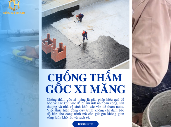 Tổng hợp quy tr&igrave;nh chống thấm gốc xi măng ngo&agrave;i ban c&ocirc;ng, s&acirc;n thượng, nh&agrave; vệ sinh cho gia chủ