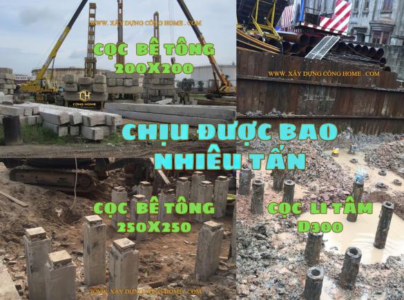 Cọc b&ecirc; t&ocirc;ng 200x200 chịu được bao nhi&ecirc;u tấn? Cọc 250x250 chịu tải bao nhi&ecirc;u tấn? d&ugrave;ng cho c&ocirc;ng tr&igrave;nh n&agrave;o? 