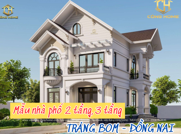 Mẫu nh&agrave; phố nh&agrave; ống 2 tầng, 3 tầng đẹp nhất tại Trảng Bom Đồng Nai