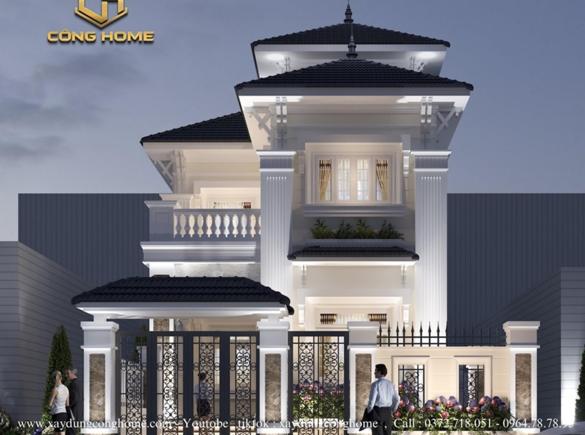 Mẫu nh&agrave; phố t&acirc;n cổ điển 3 tầng 5 m&eacute;t