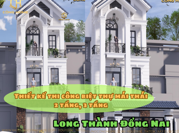 Thi c&ocirc;ng nh&agrave; m&aacute;i th&aacute;i 2 tầng, 3 tầng tại Huyện Long Th&agrave;nh Đồng Nai