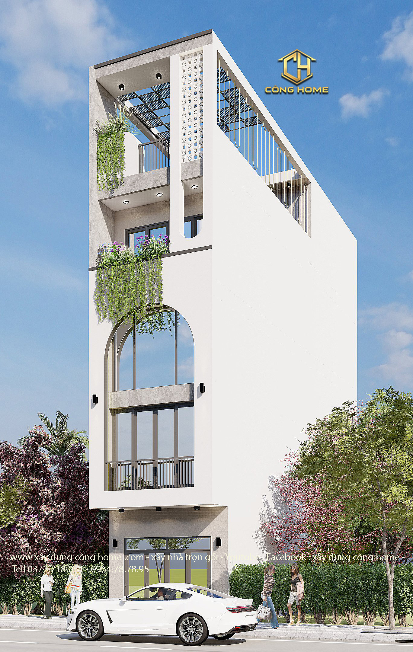 nhà phố hiện đại 4 tầng