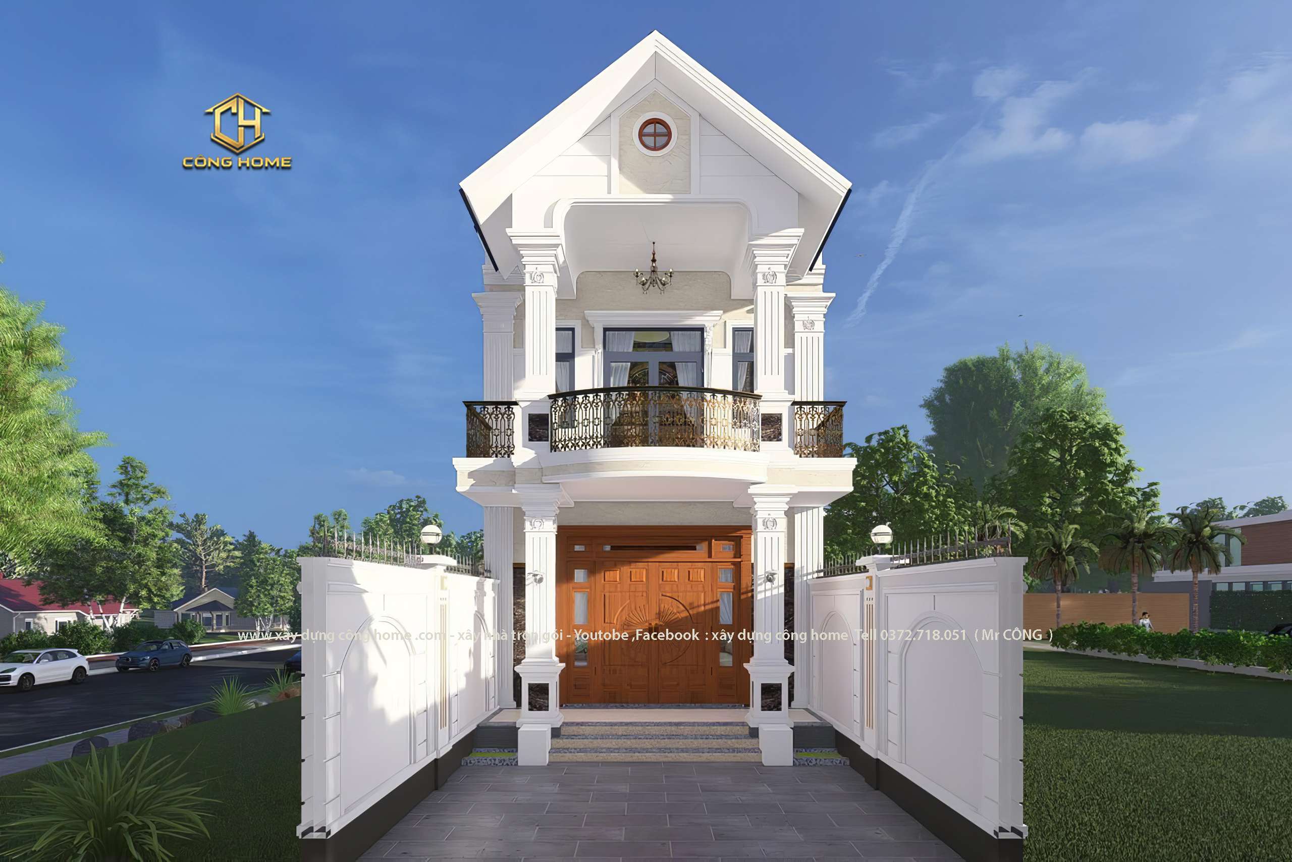 nhà mái thái 2 tầng