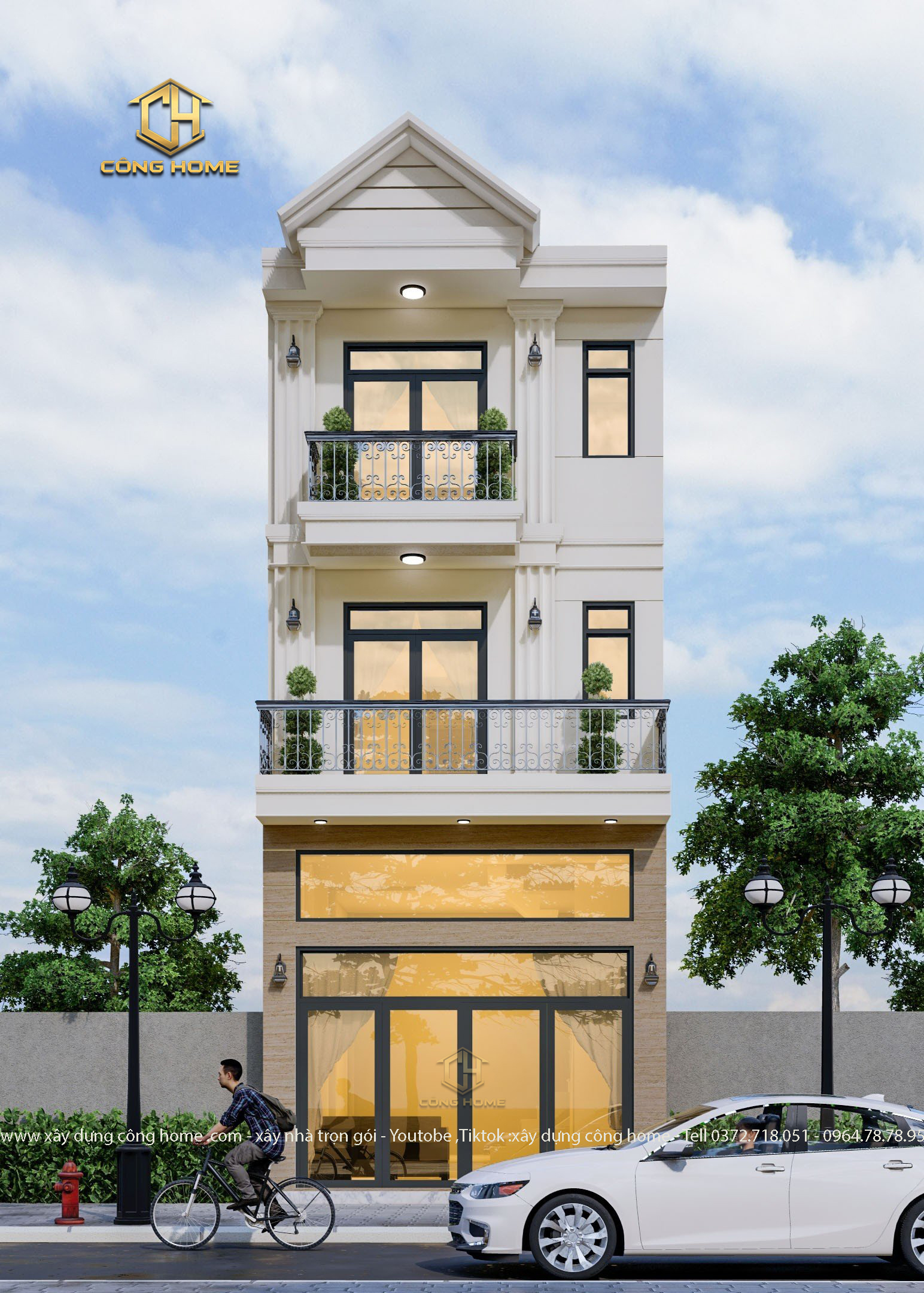 nhà phố hiện đại 4 tầng