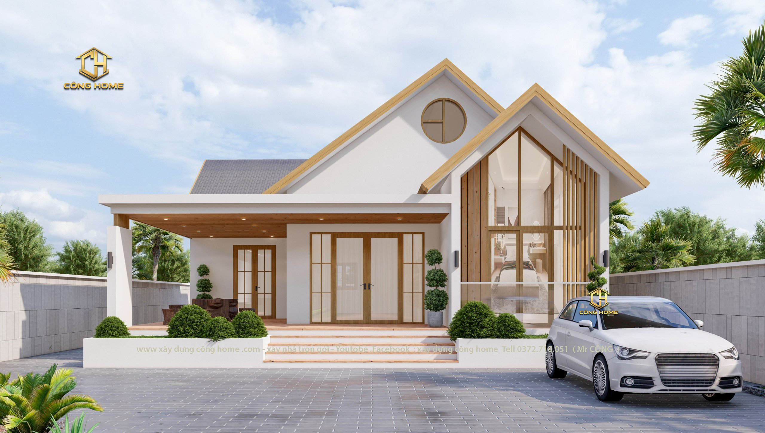 biệt thự vườn mái thái