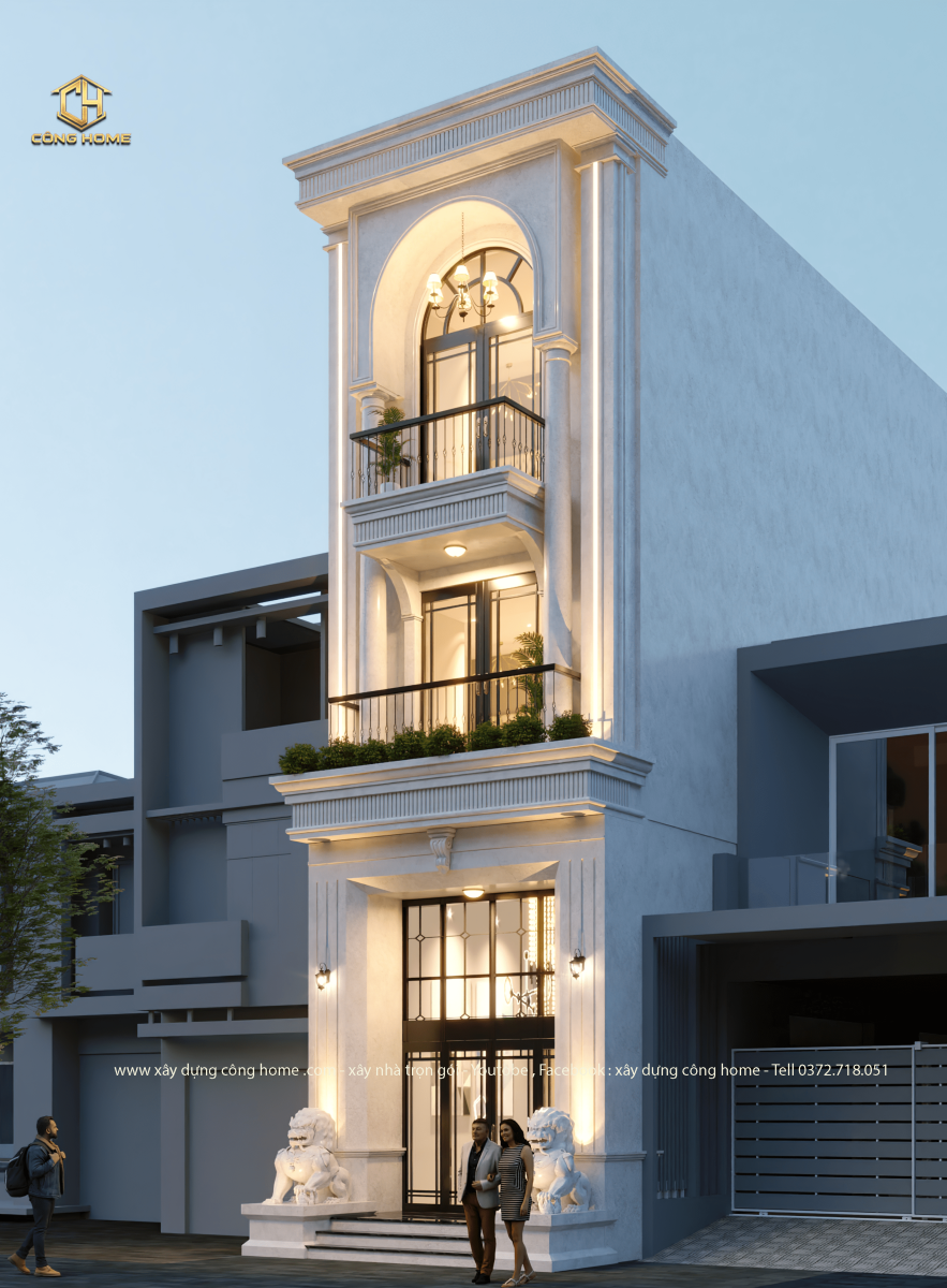 biệt thự phố tân cổ điển 3 tầng 