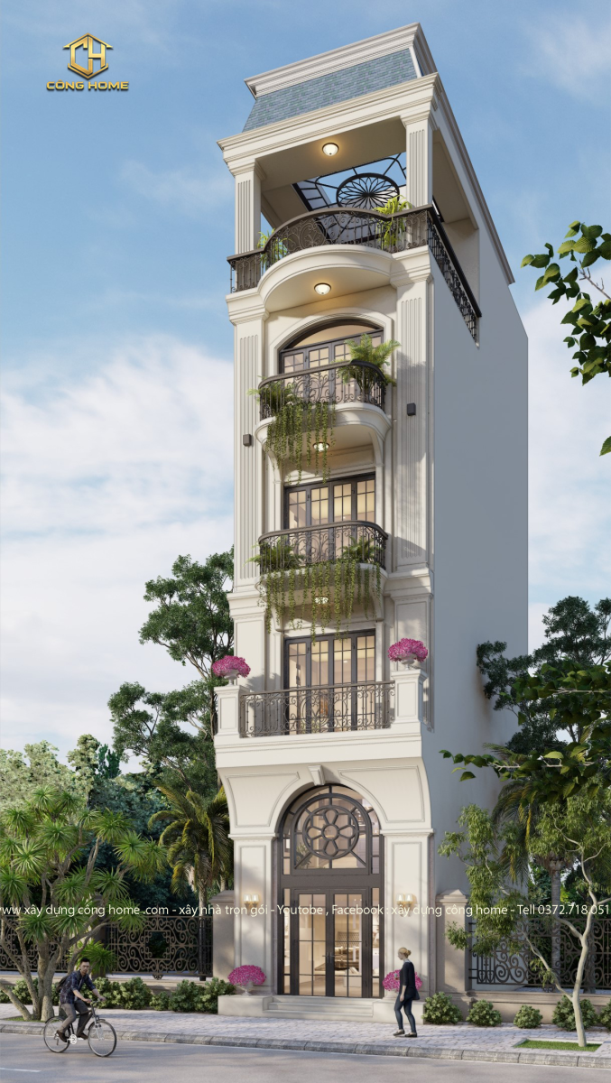 biệt thự phố 5 tầng tân cổ điển 