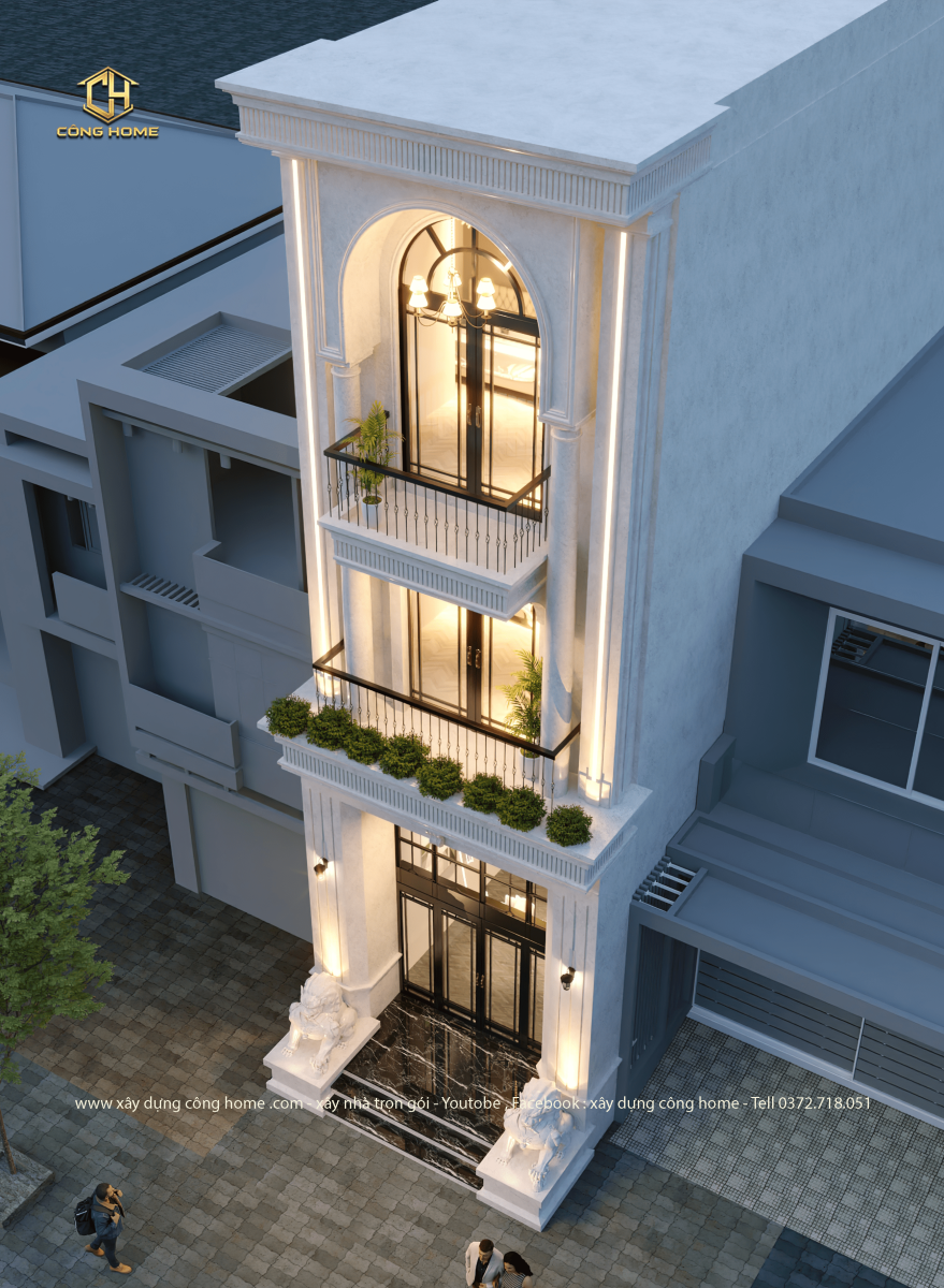 biệt thự phố tân cổ điển 3 tầng 
