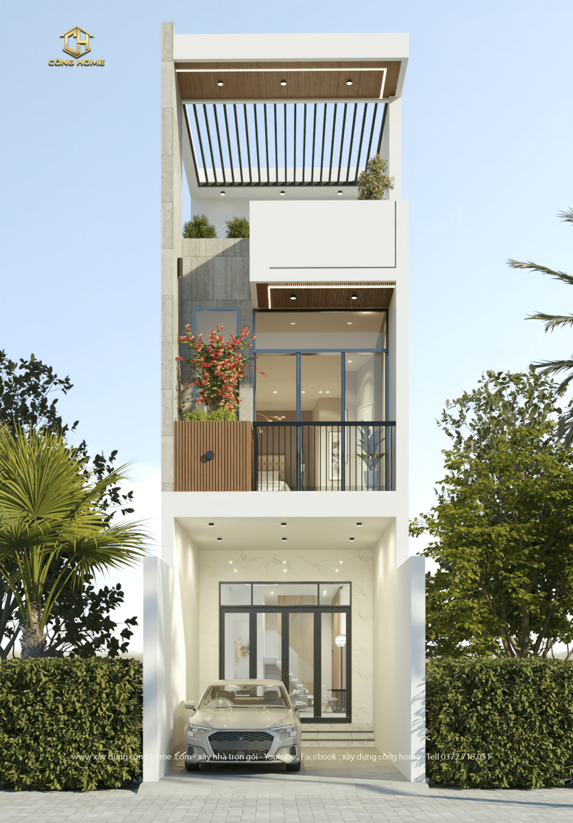 nhà phố hiện đại 3 tầng mặt tiền 5 m
