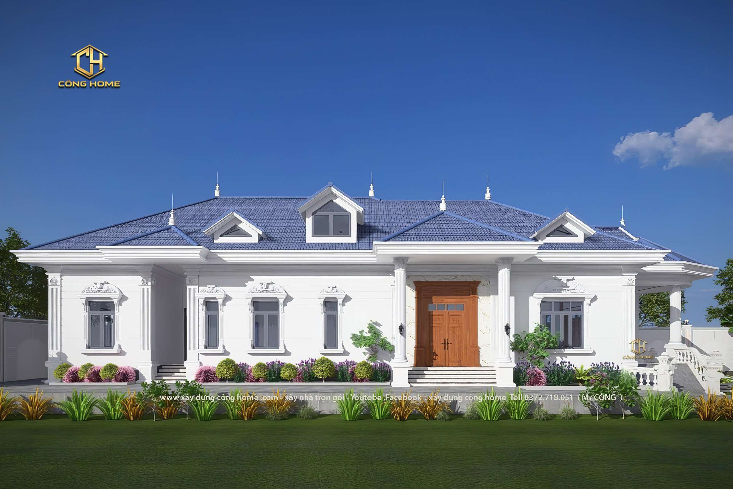 nhà vườn mái nhật 1 tầng 