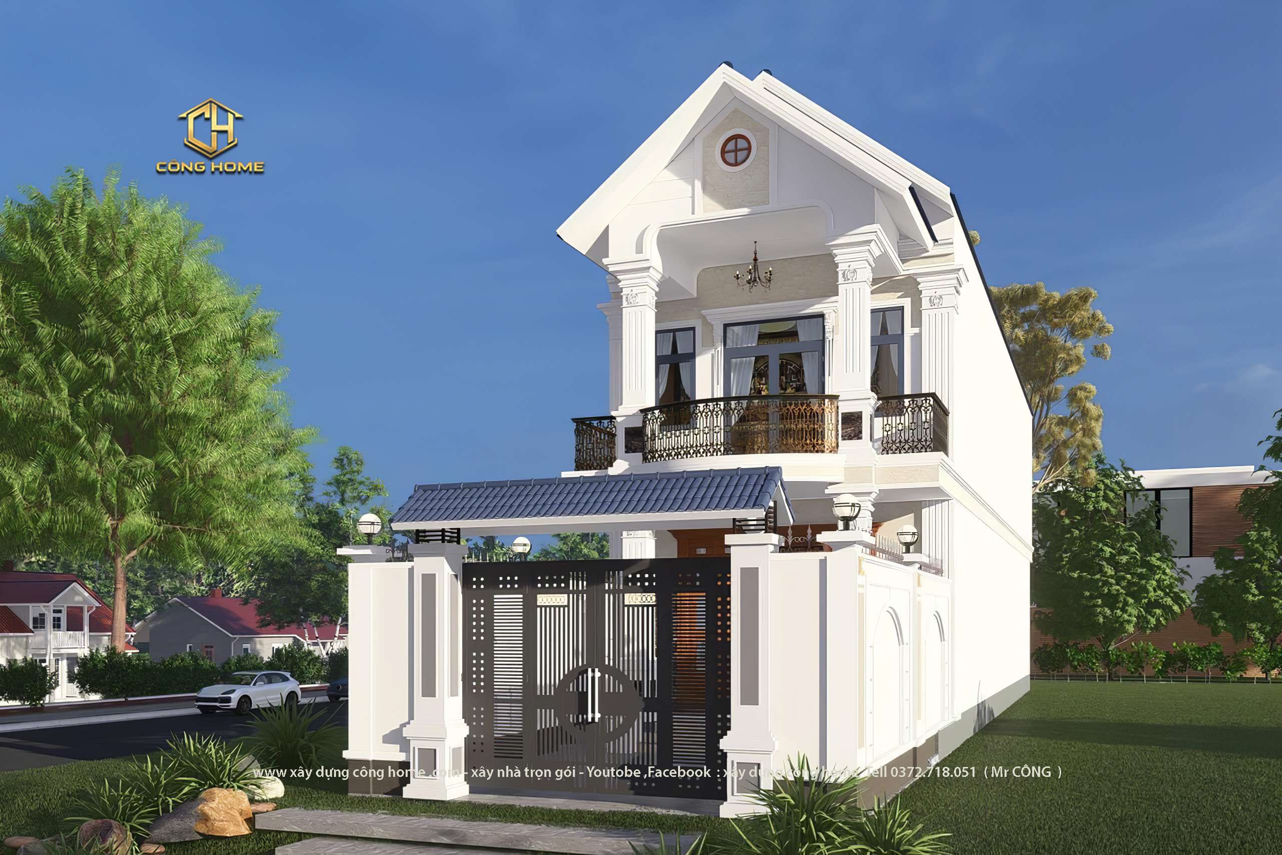 nhà mái thái 2 tầng
