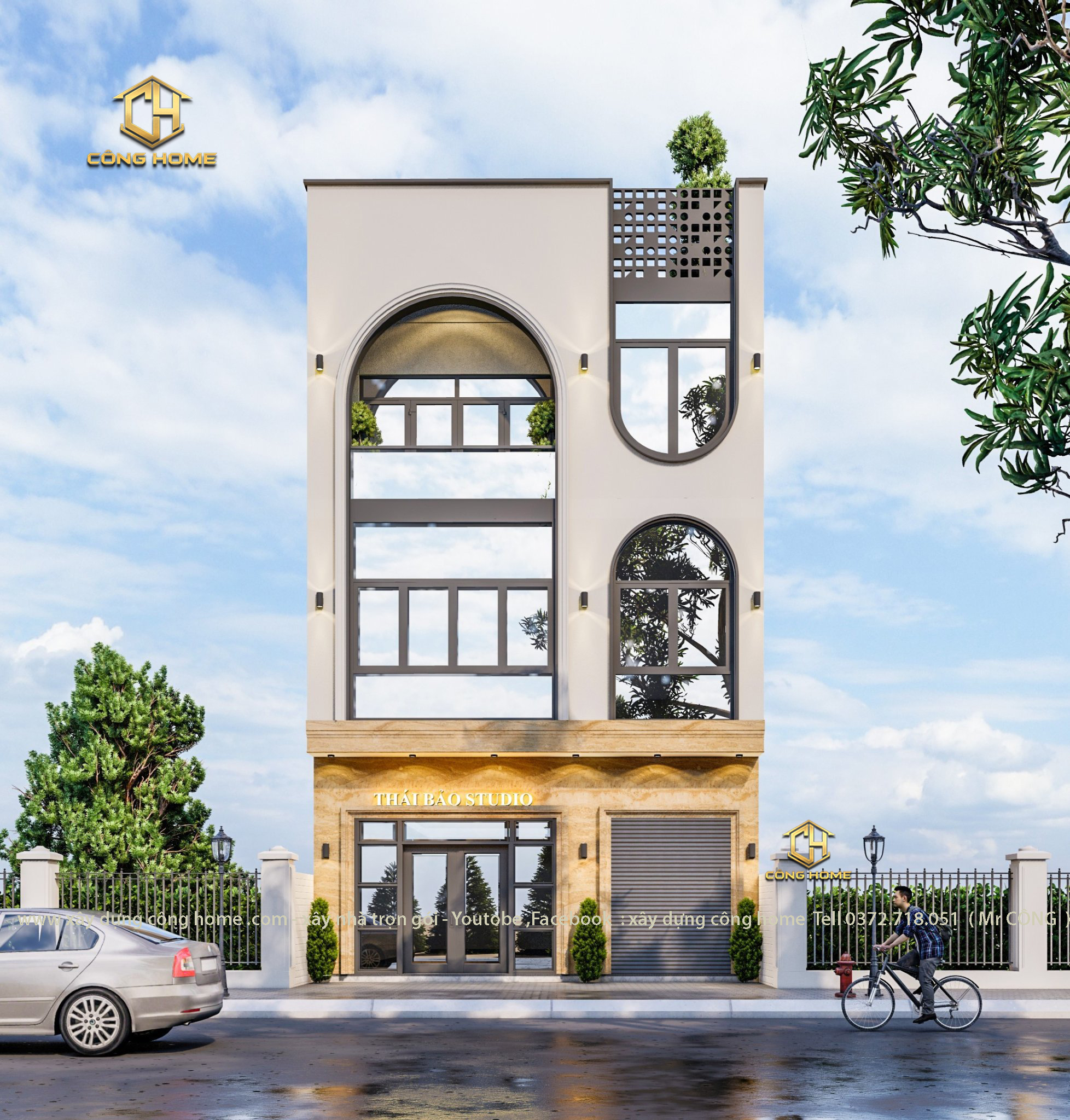 nhà phố hiện đại 4 tầng