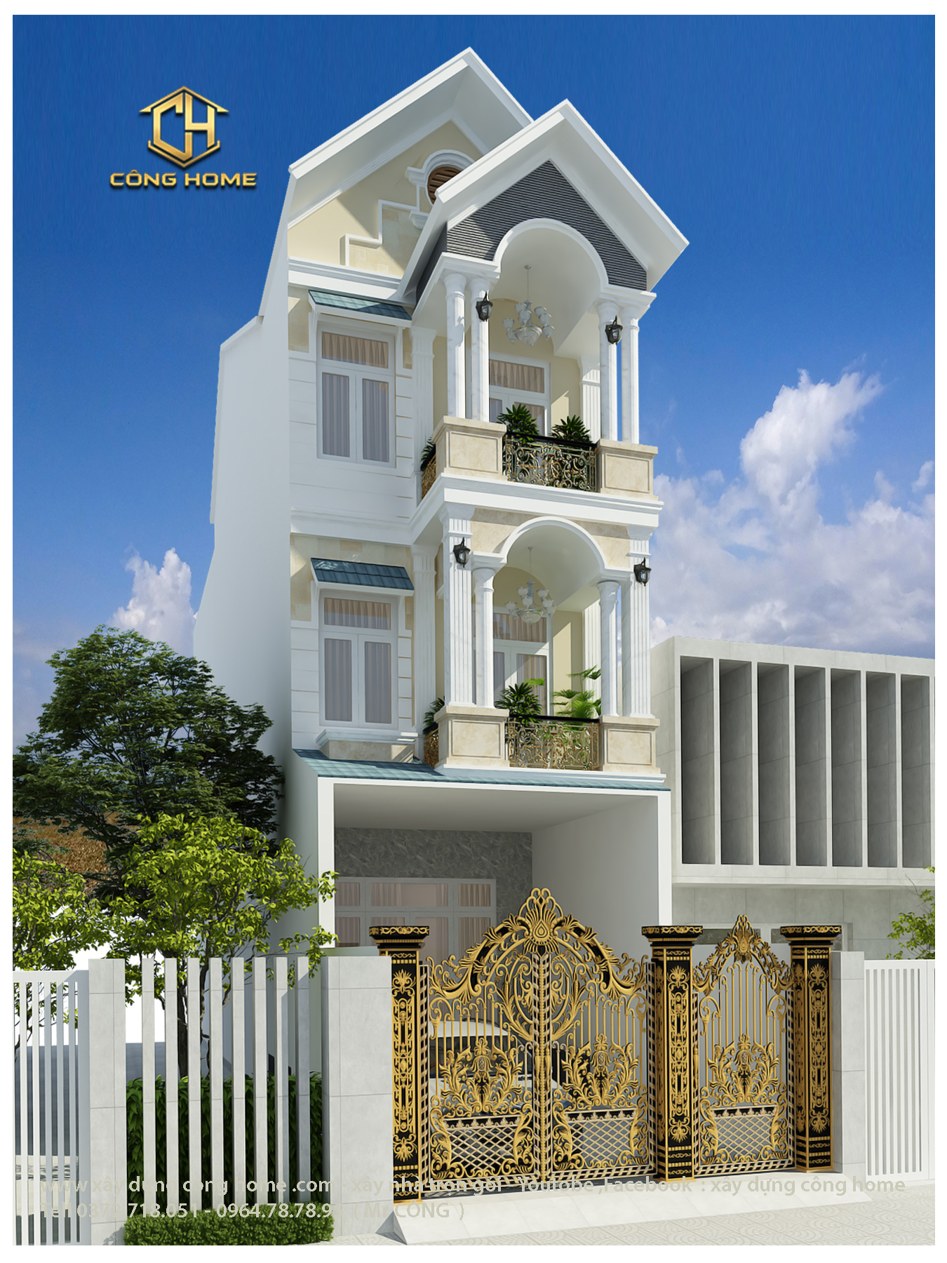 nhà phố hiện đại 3 tầng