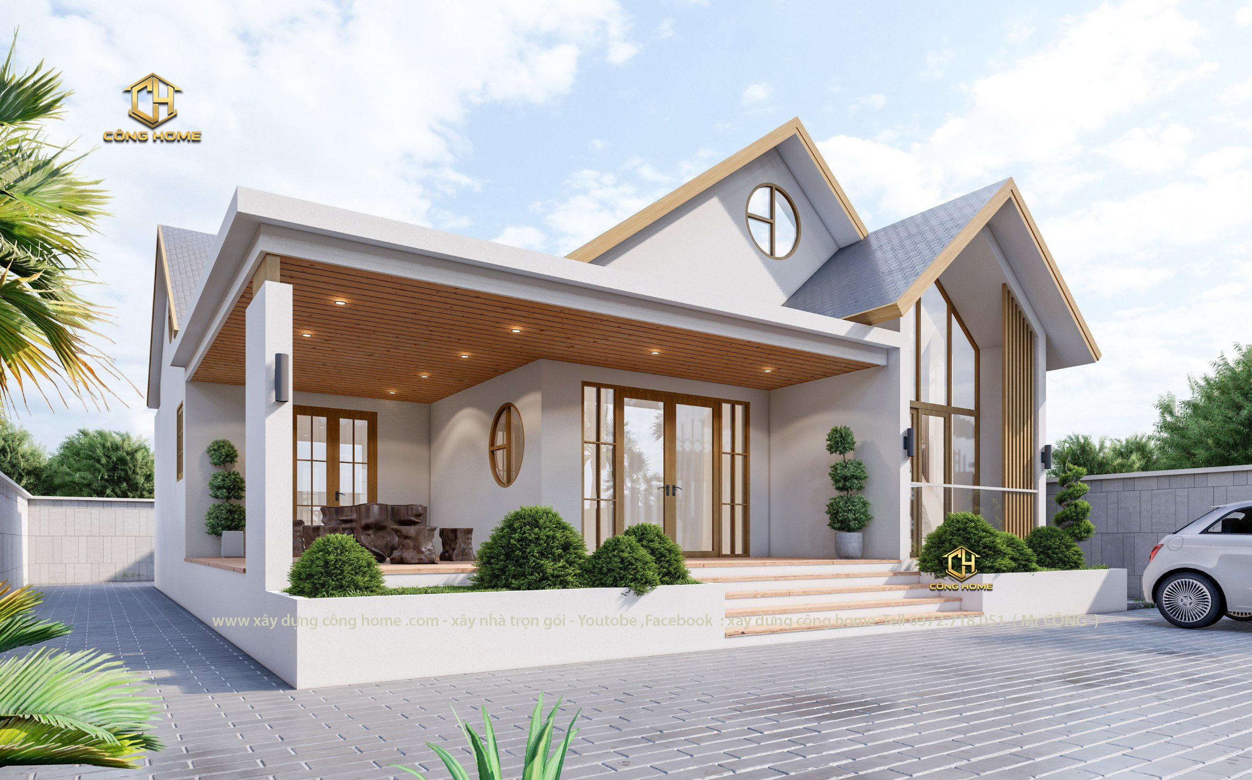 biệt thự vườn mái thái