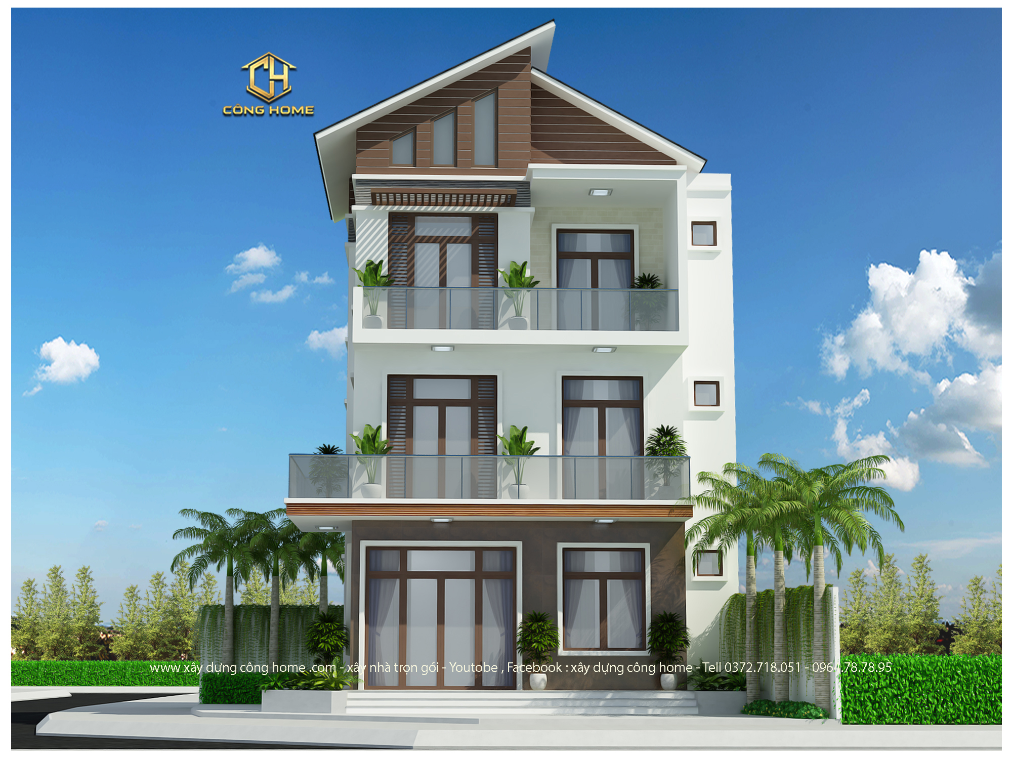 nhà phố 3 tầng hiện đại