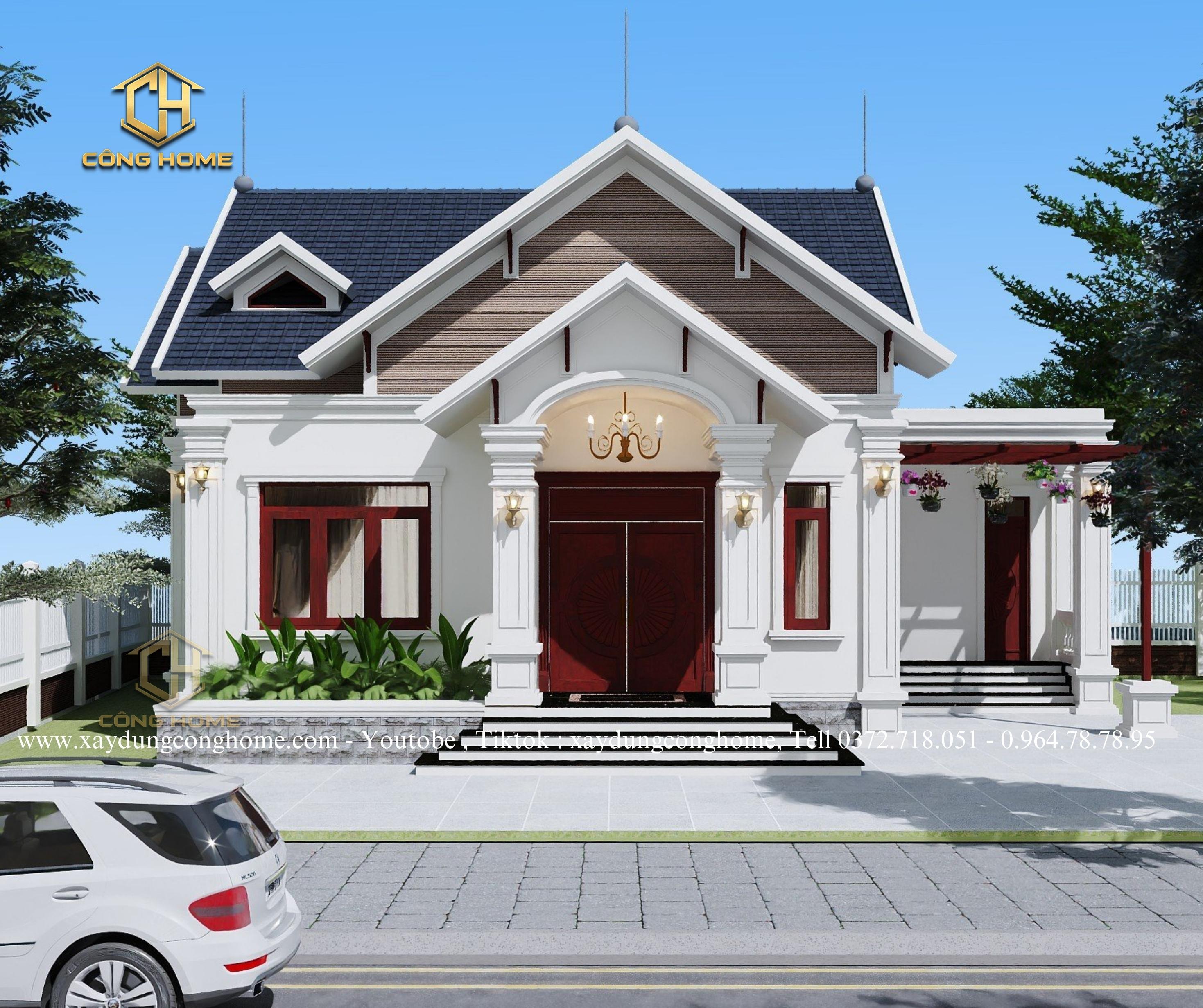 nhà mái thái sân vườn