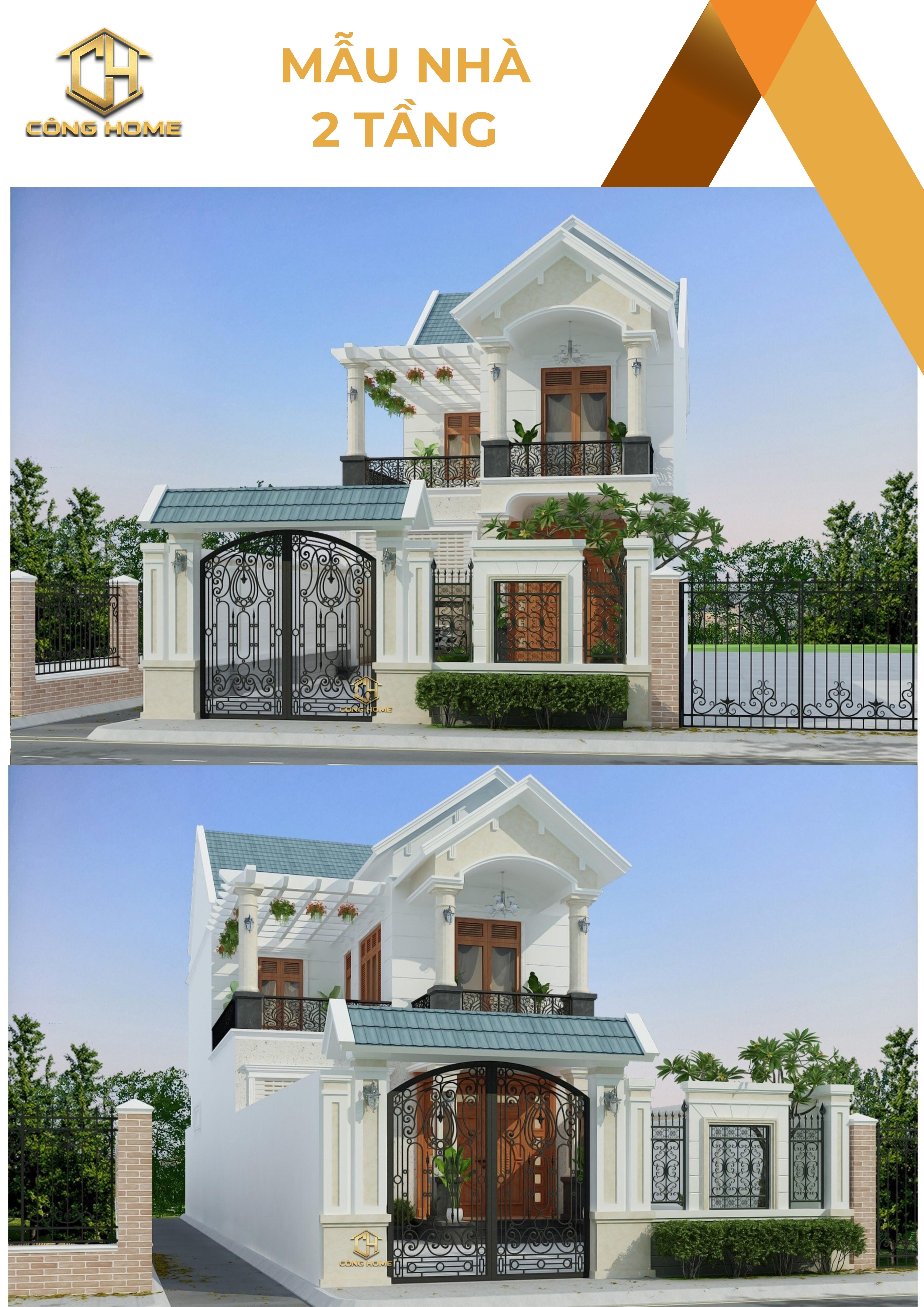 nhà mái thái 2 tầng 