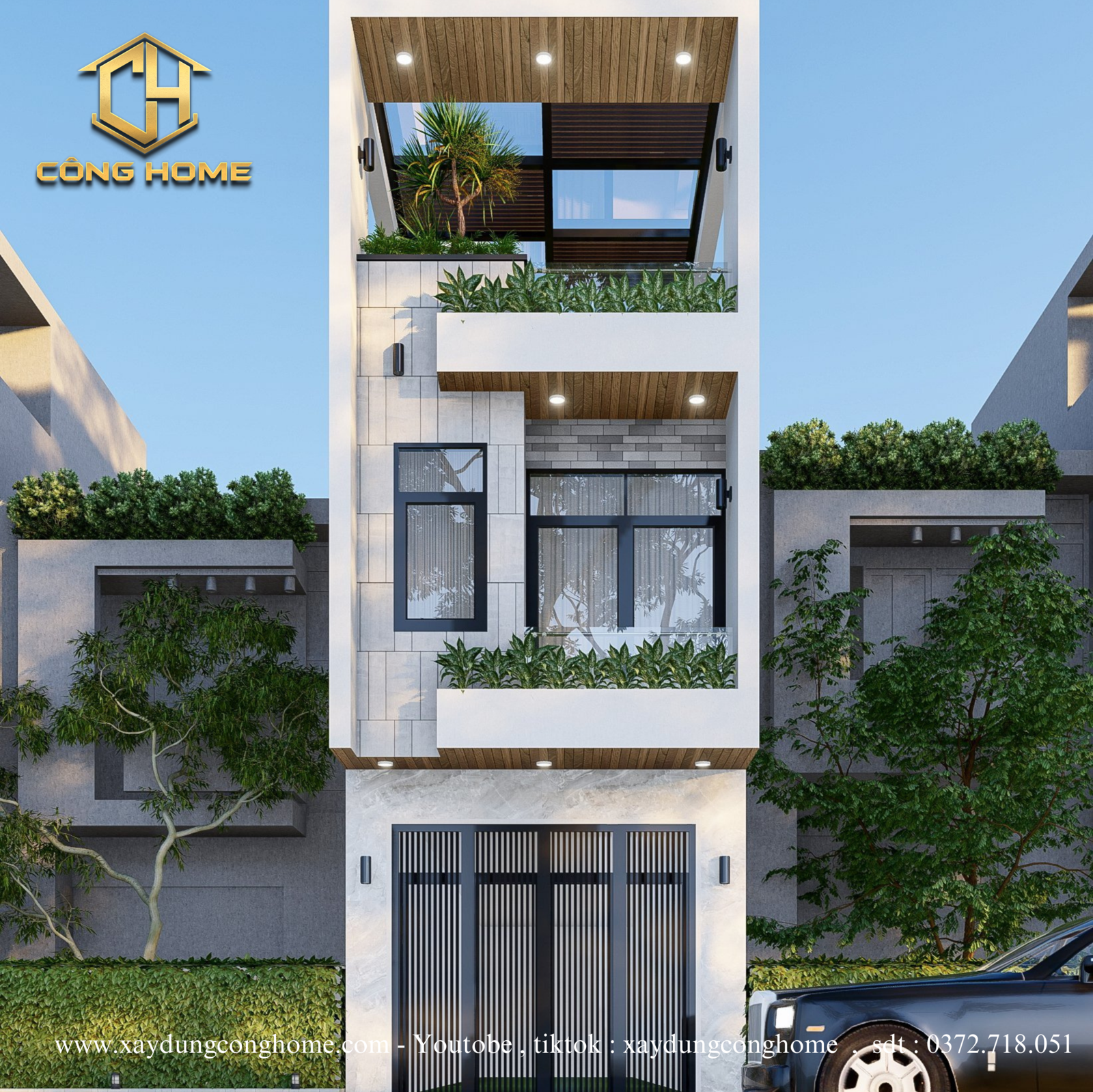 nhà phố 3 tầng hiện đại