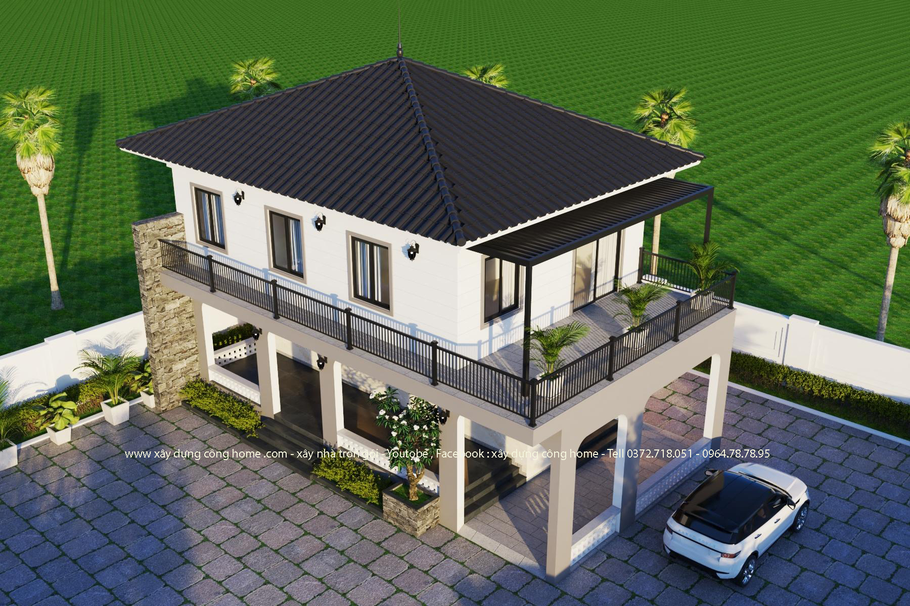 nhà phố hiện đại 2 tầng