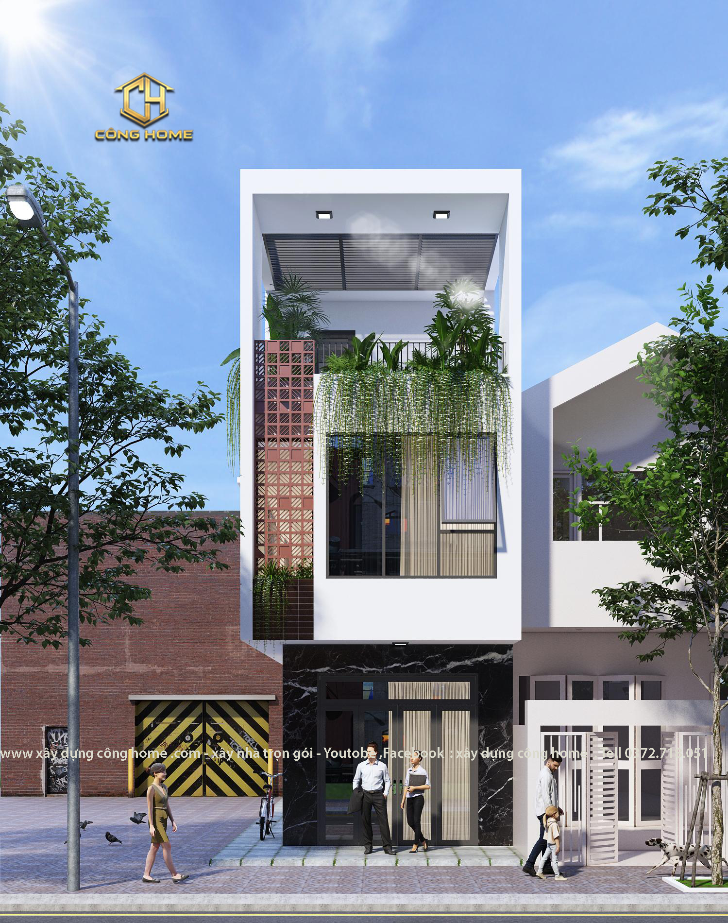 nhà phố hiện đại 3 tầng