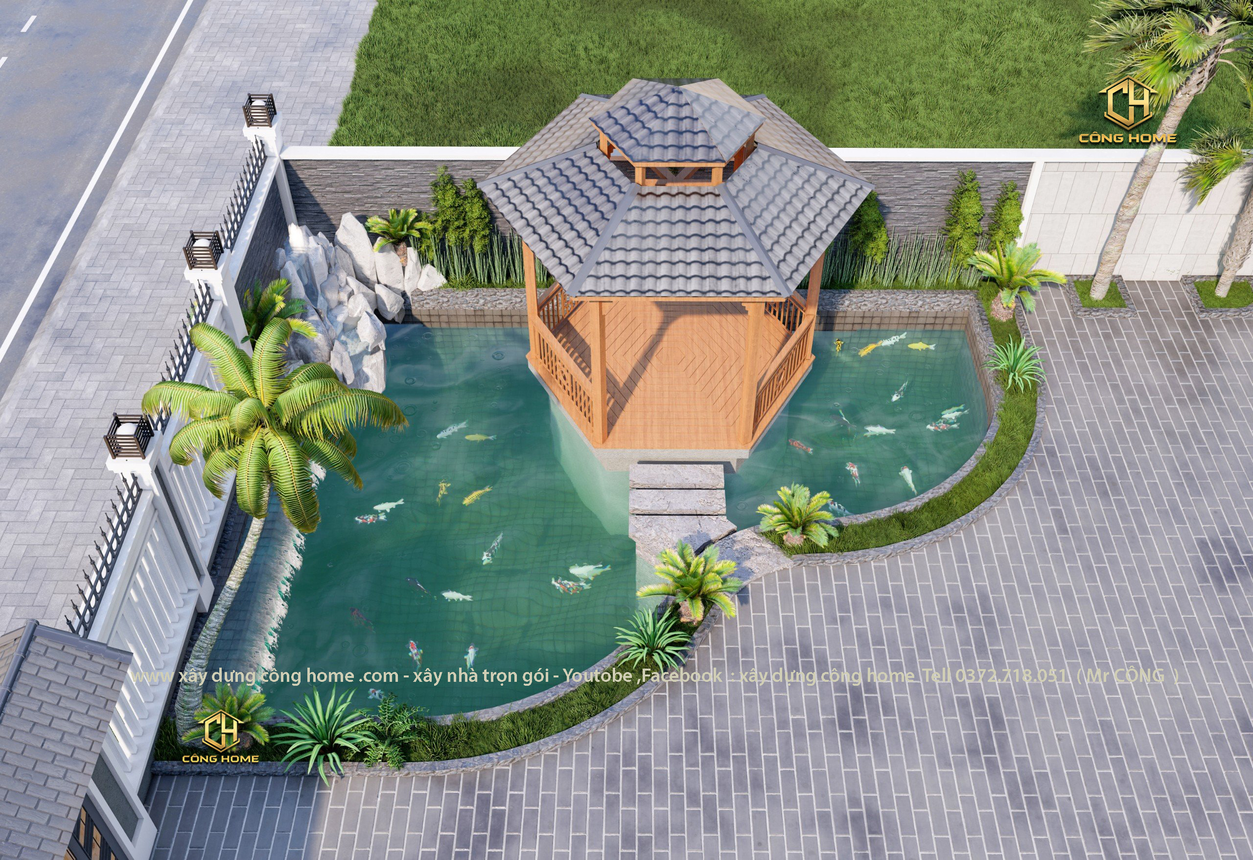 biệt thự vườn mái thái