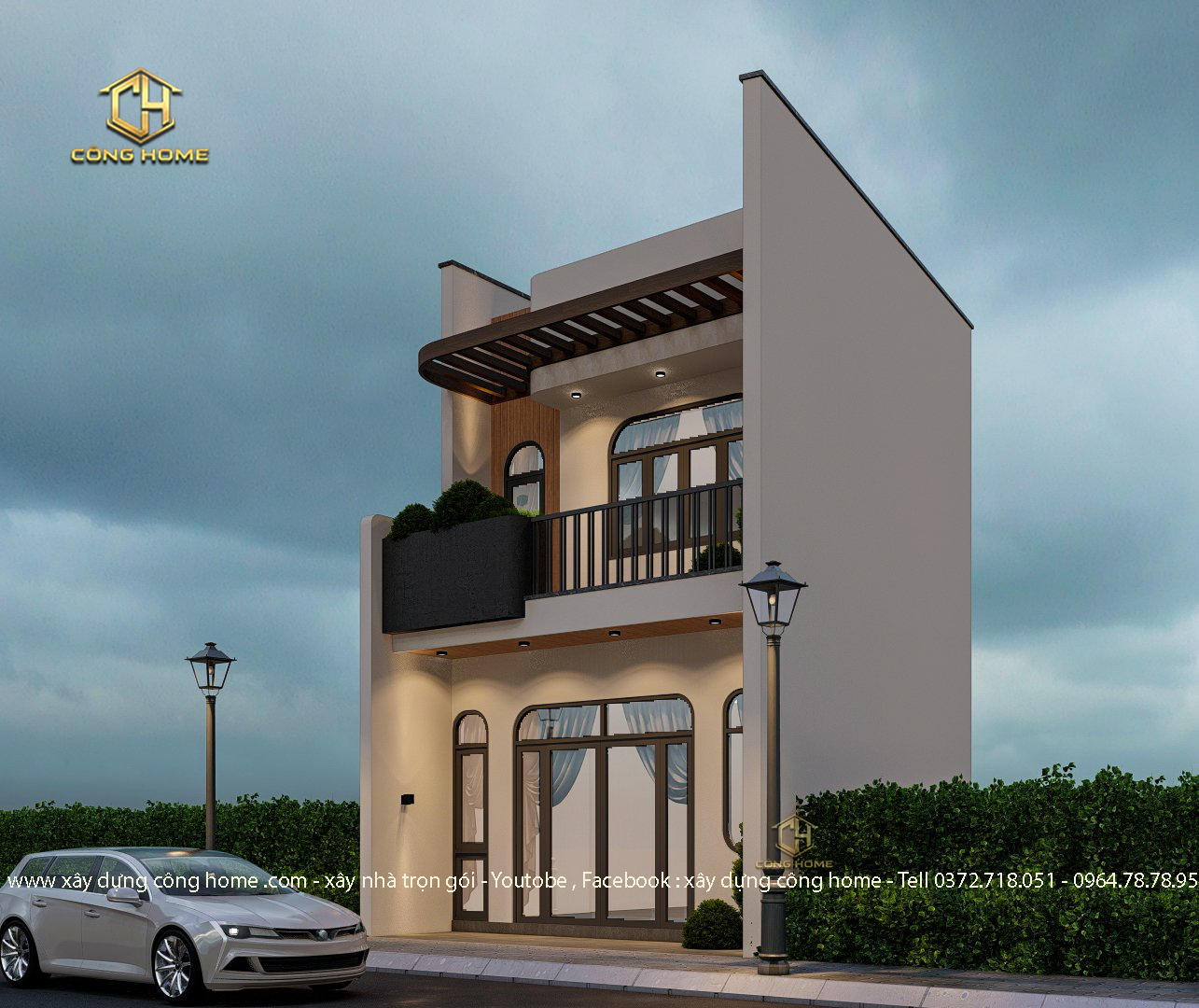 nhà phố hiện đại 2 tầng 