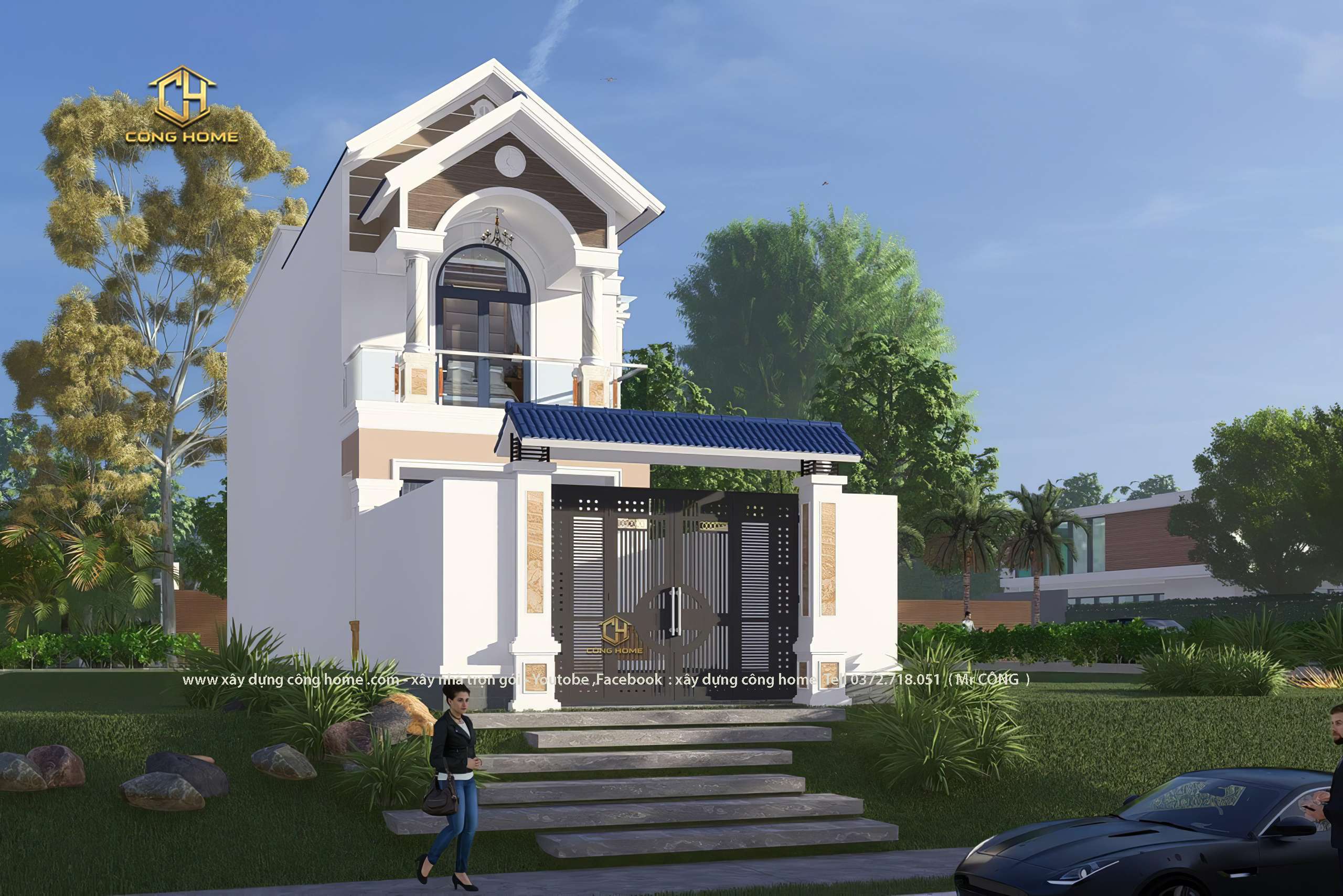 nhà mái thái 2 tầng