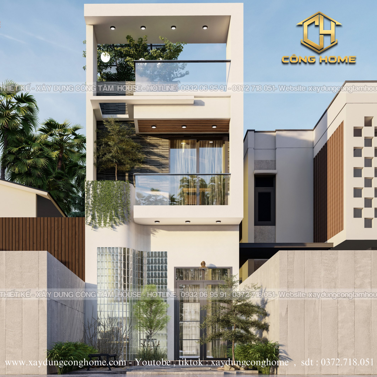 nhà phố 3 tầng hiện đại