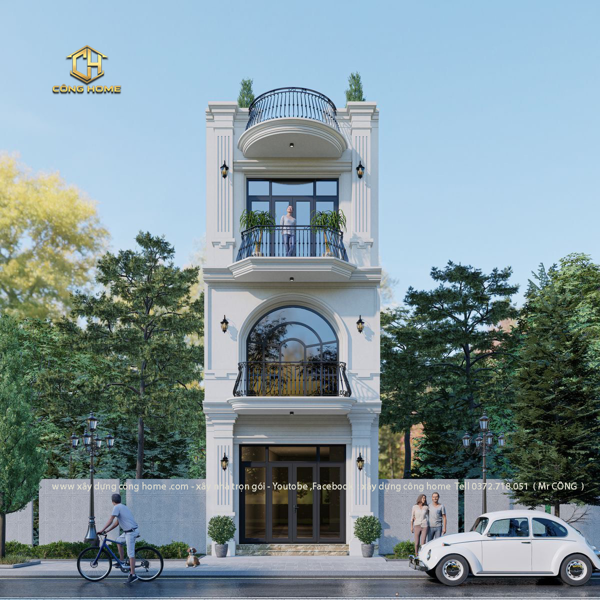 nhà phố hiện đại 3 tầng