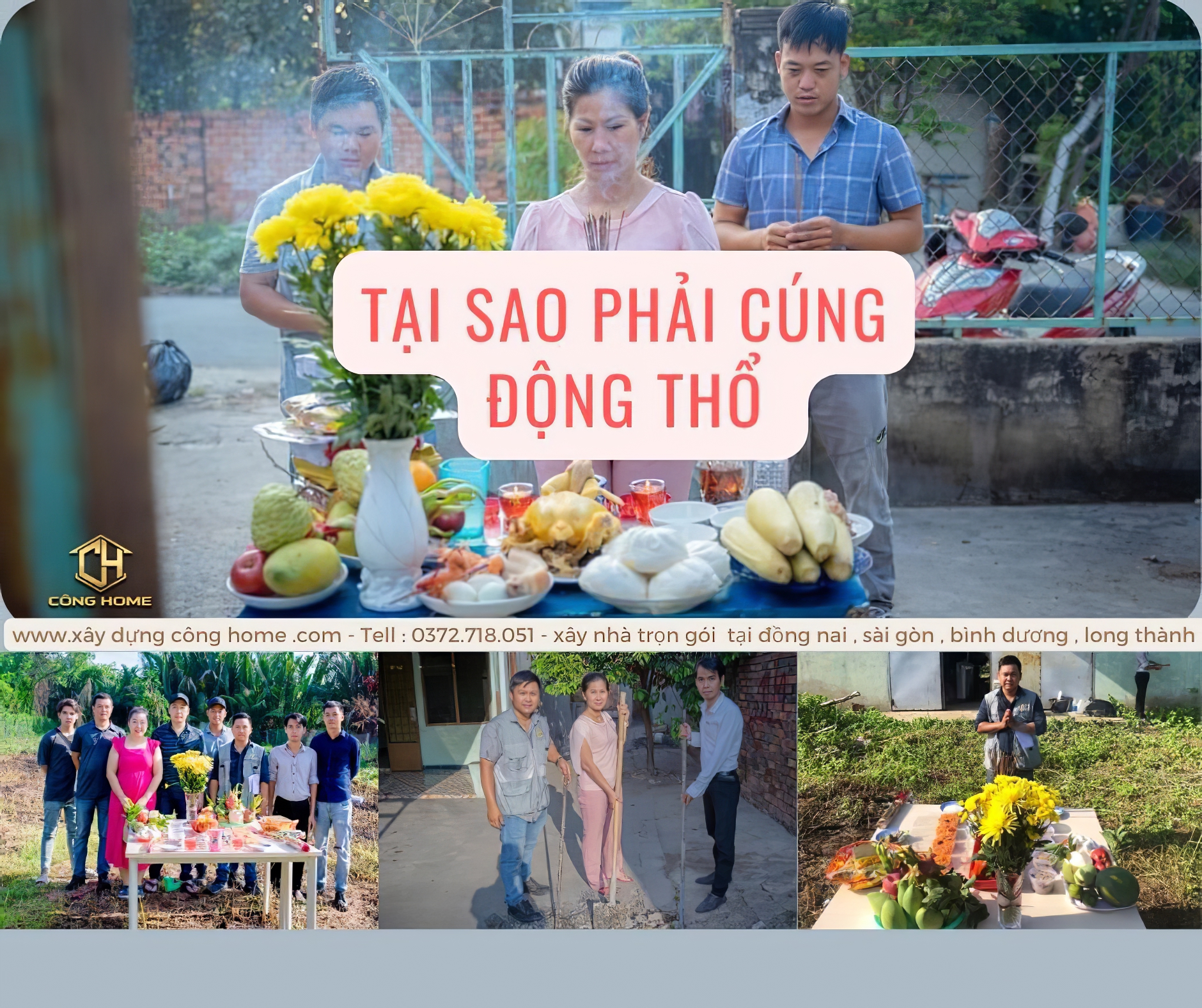 cúng động thổ trước khi xây nhà 