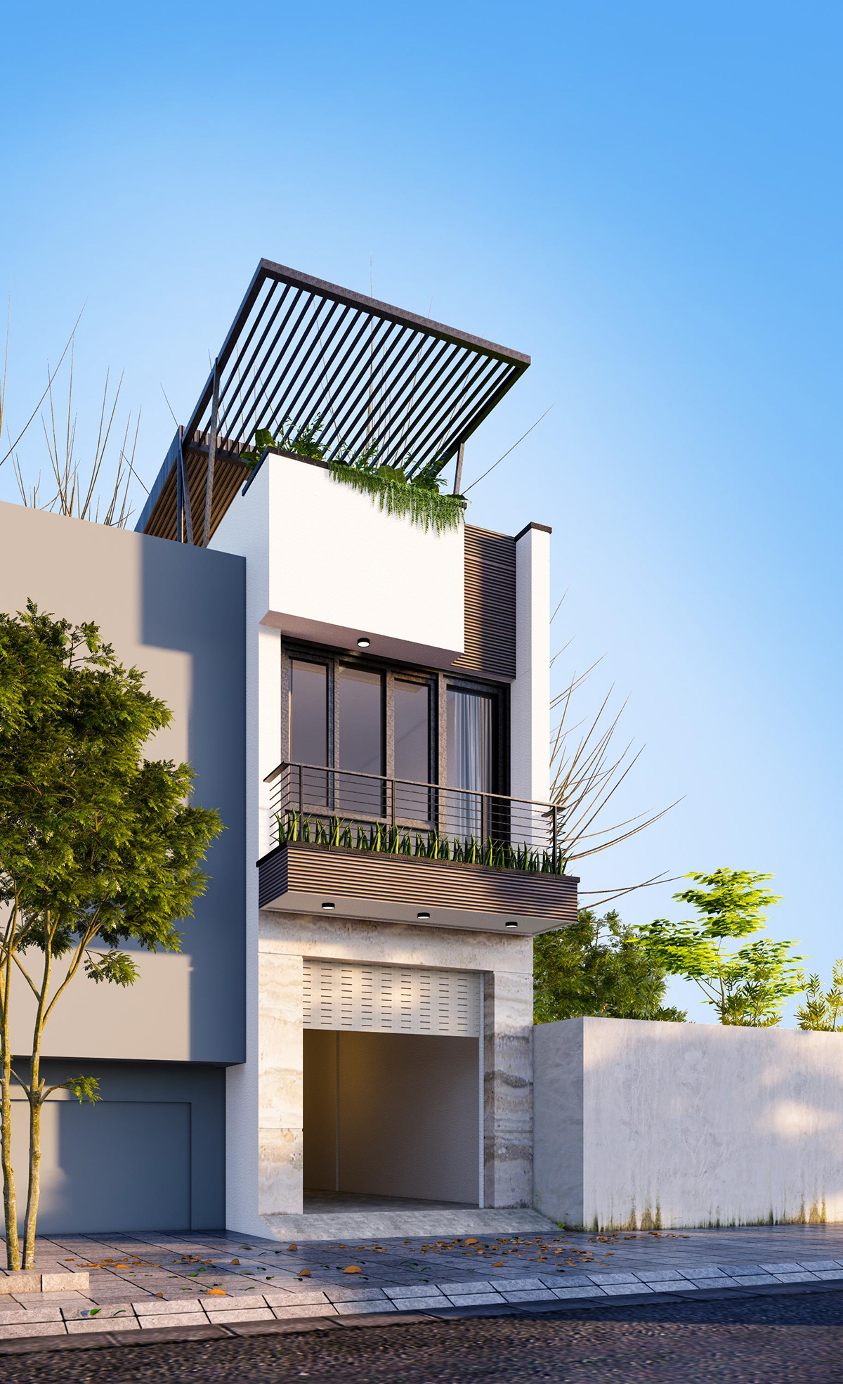 nhà phố 3 tầng hiện đại