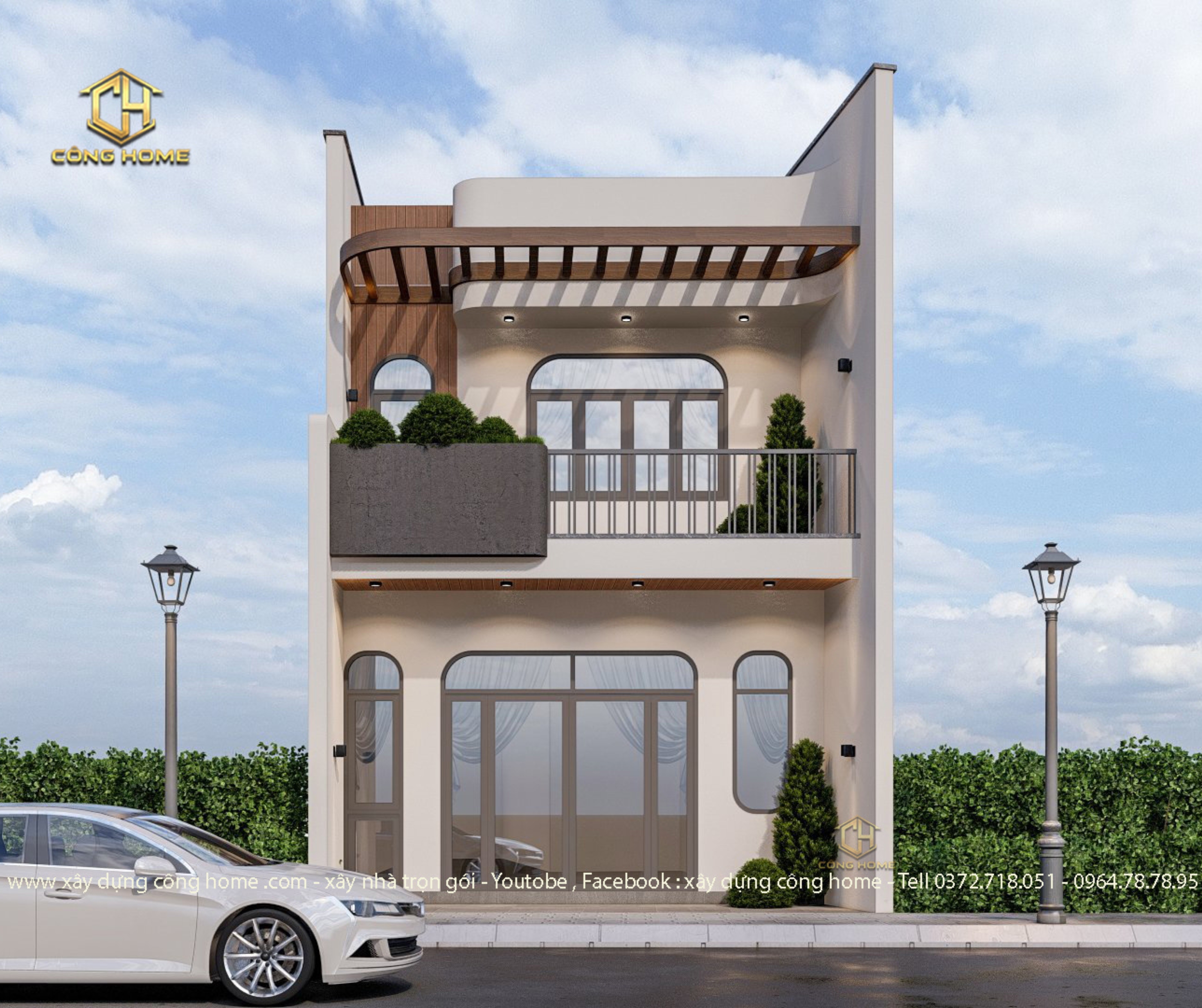 nhà phố hiện đại 2 tầng 