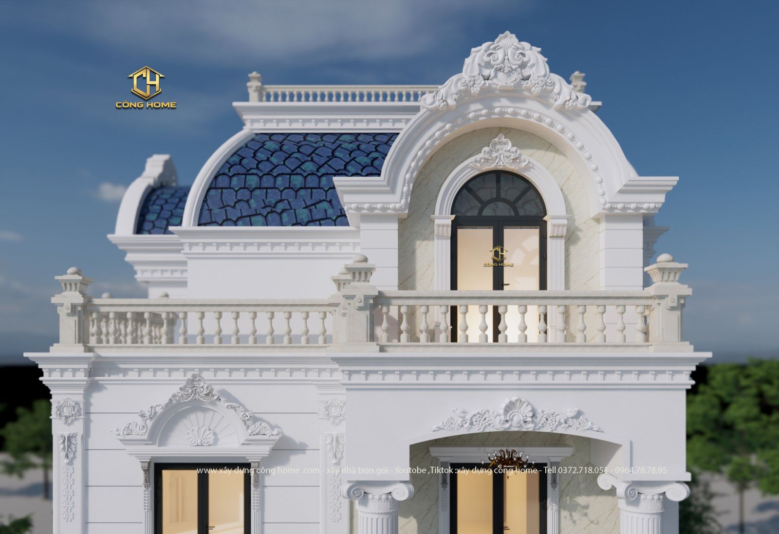 biệt thự 4 mặt tiền 4 tầng 