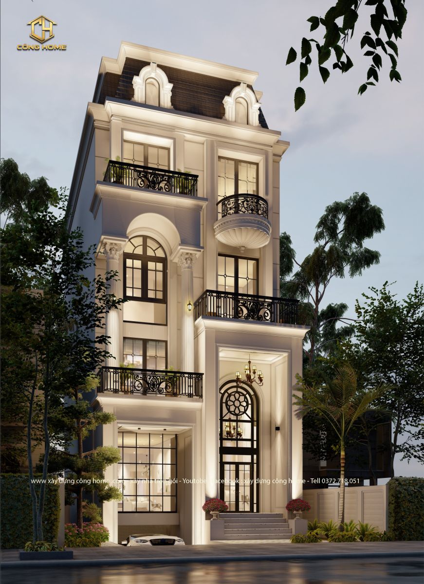 biệt thự hiện đại 5 tầng 