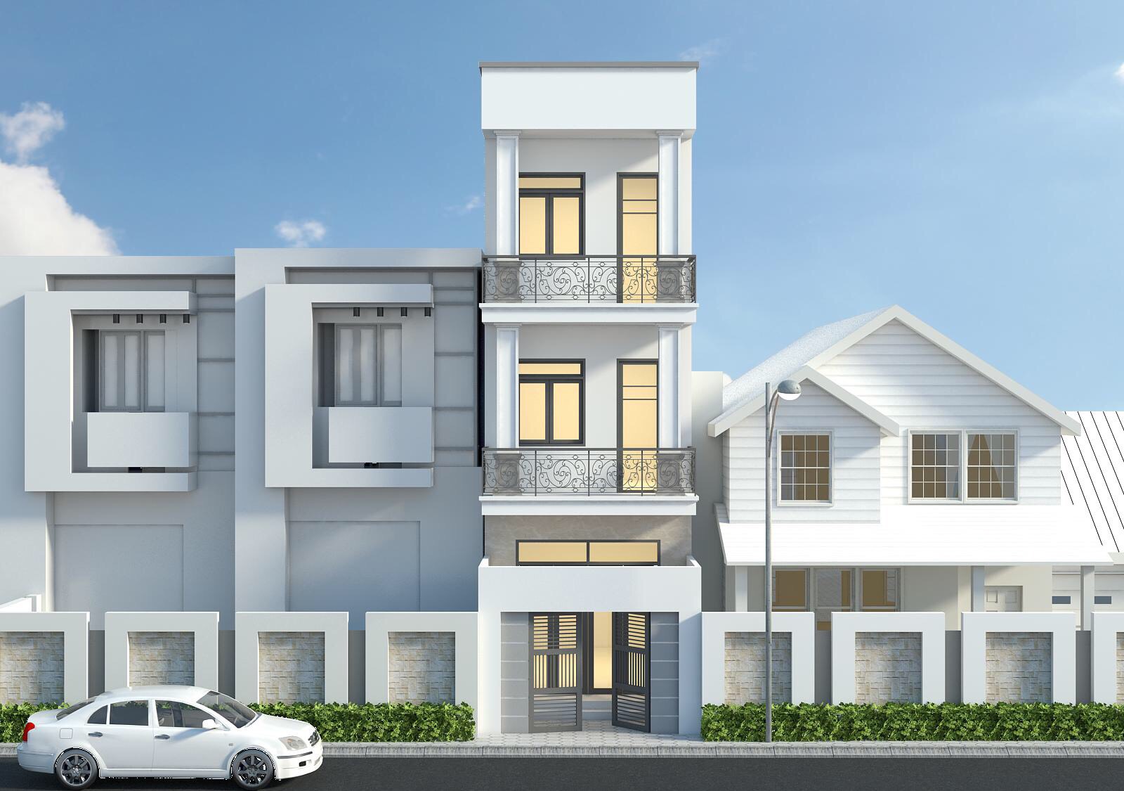 nhà phố 3 tầng hiện đại