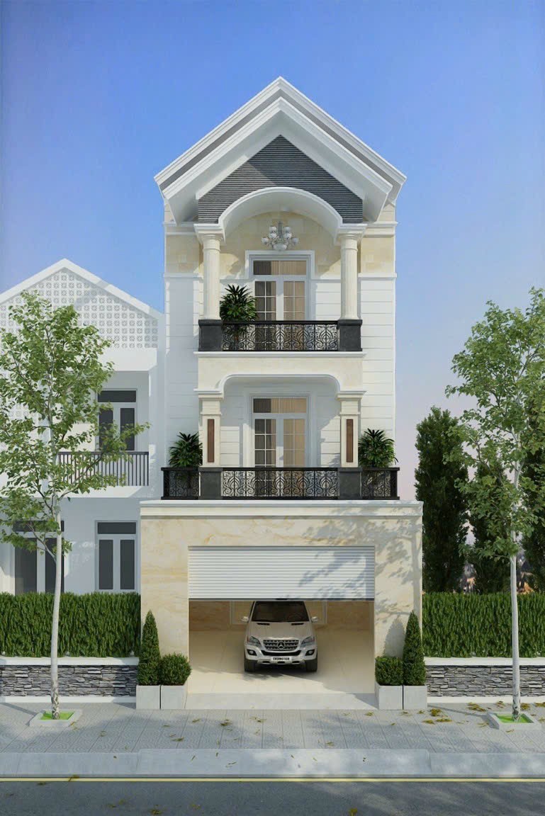 nhà mái thái hiện đại 3 tầng
