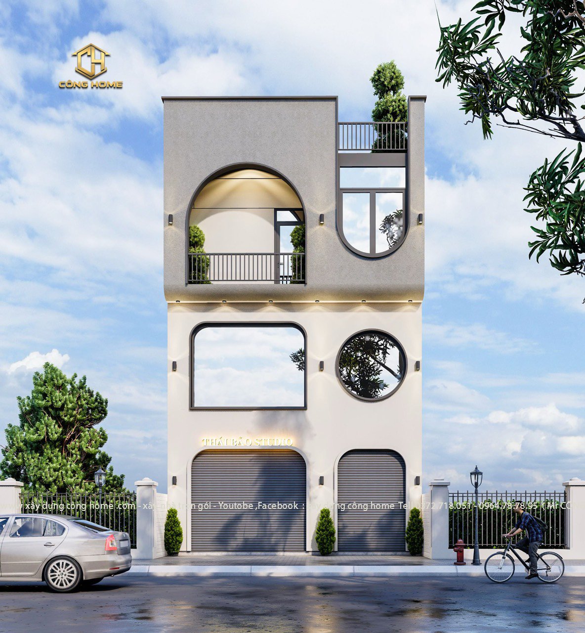 nhà phố hiện đại 2 tầng