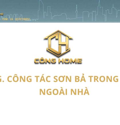 Quy tr&igrave;nh thi c&ocirc;ng sơn nước , bả bột  trong v&agrave; ngo&agrave;i nh&agrave; chuẩn dự &aacute;n 
