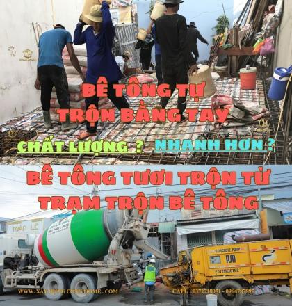 N&ecirc;n đổ b&ecirc; t&ocirc;ng tươi (b&ecirc; t&ocirc;ng thương phẩm) hay b&ecirc; t&ocirc;ng tay? 