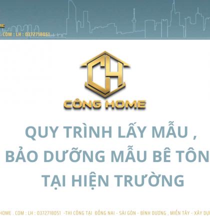 Quy tr&igrave;nh lấy mẫu b&ecirc; t&ocirc;ng tươi tại c&ocirc;ng tr&igrave;nh 