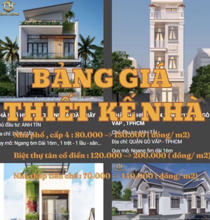 Bảng gi&aacute; thiết kế nh&agrave; mới nhất 2024 tại Đồng Nai. Đơn gi&aacute; thiết kế nh&agrave; năm 2024