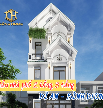 Mẫu nh&agrave; phố m&aacute;i th&aacute;i 2 tầng, 3 tầng đẹp si&ecirc;u đẹp tại Dĩ An B&igrave;nh Dương
