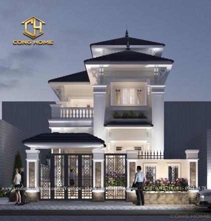 Mẫu nh&agrave; phố t&acirc;n cổ điển 3 tầng 5 m&eacute;t