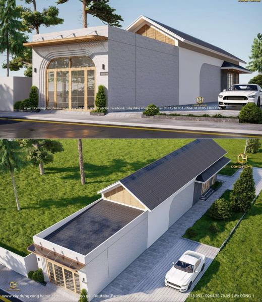 Nh&agrave; 1 tầng hiện đại 