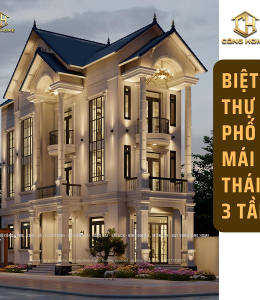 BIỆT THỰ 3 TẦNG M&Aacute;I TH&Aacute;I 2 MẶT TIỀN . 