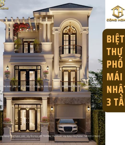 BIỆT THỰ PHỐ M&Aacute;I NHẬT 3 TẦNG THEO PHONG C&Aacute;CH HIỆN ĐẠI 