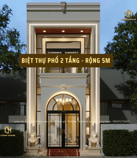 Biệt thự phố 2 tầng - mặt tiền 5m 