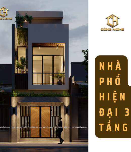 Nh&agrave; phố 3 tầng hiện đại độc đ&aacute;o