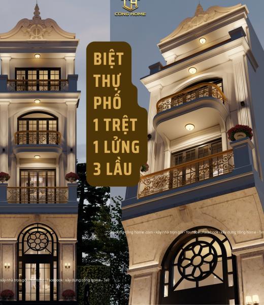 BIỆT THỰ PHỐ 4 TẦNG T&Acirc;N CỔ ĐIỂN 4.5 x20m  